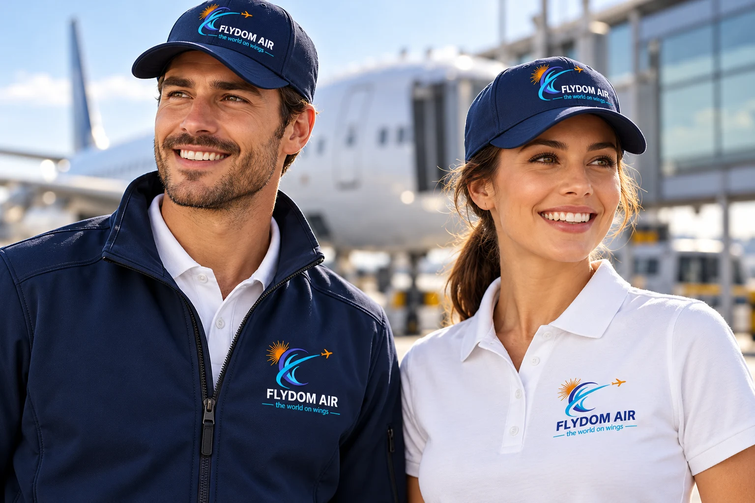 Flydom Air travel team uniforms