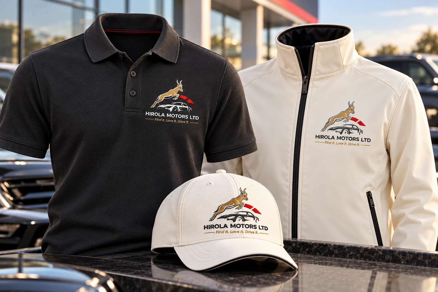 Hirola Motors branded apparel concept