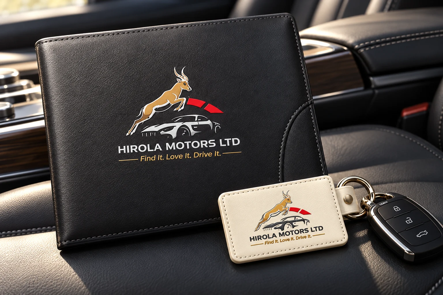Hirola Motors brand applications concept