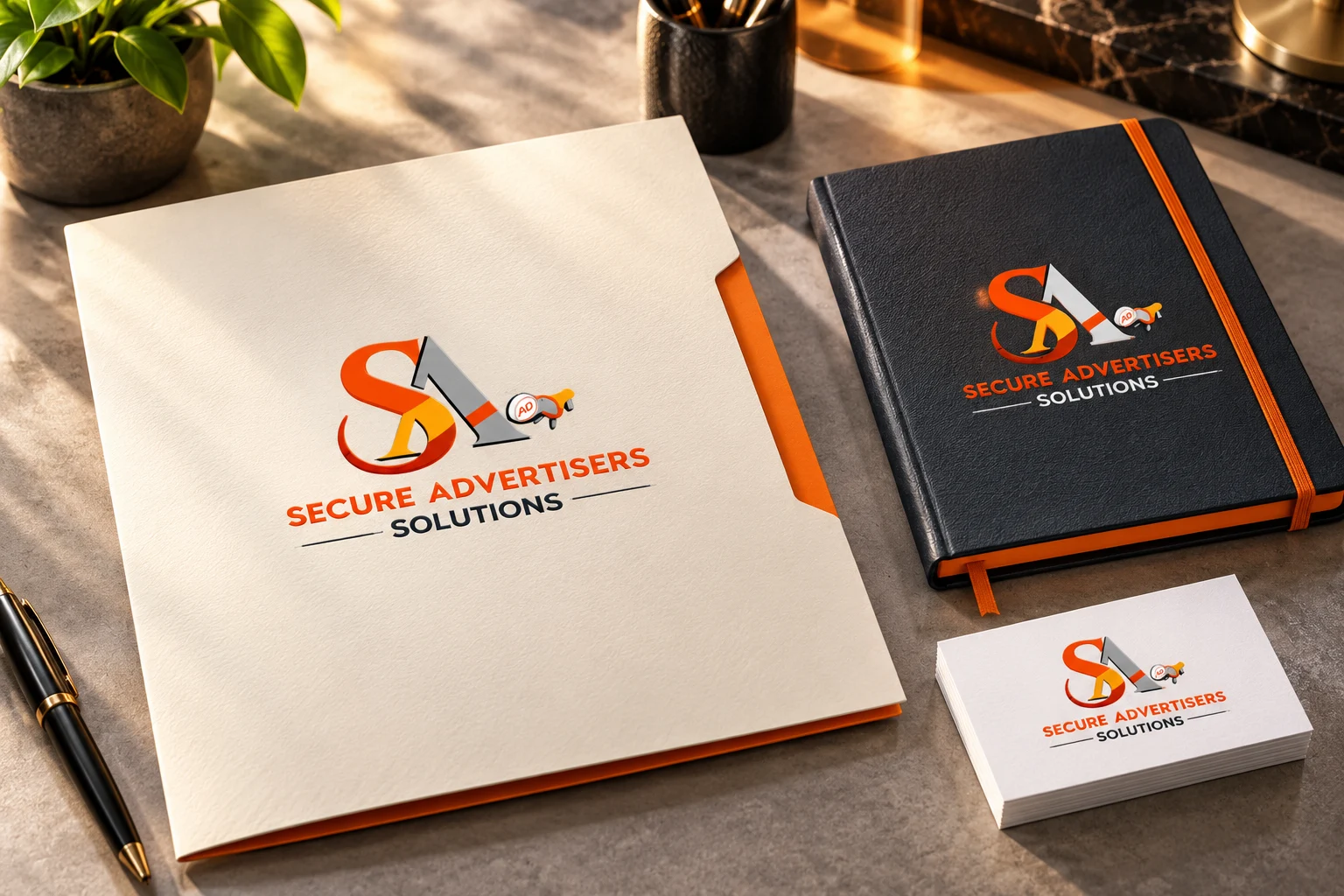 Secure Advertisers Solutions presentation stationery