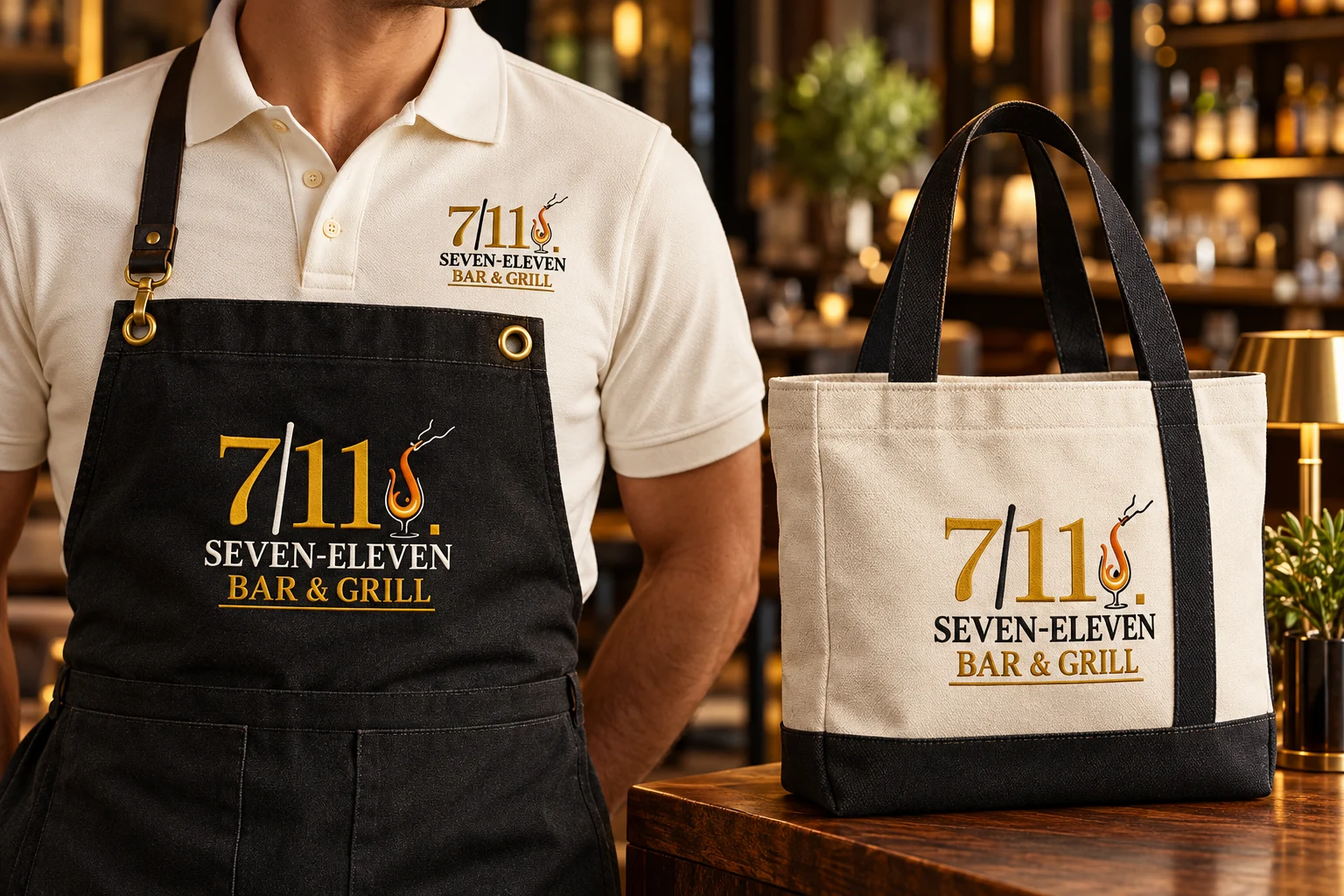 Seven-Eleven Bar & Grill branded apparel concept