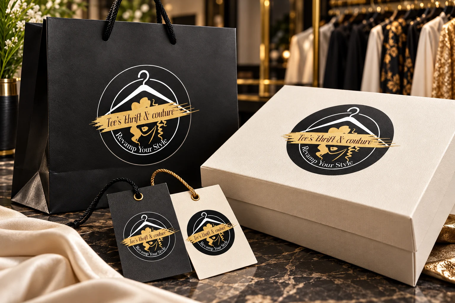 Tee’s Thrift & Couture retail packaging concept