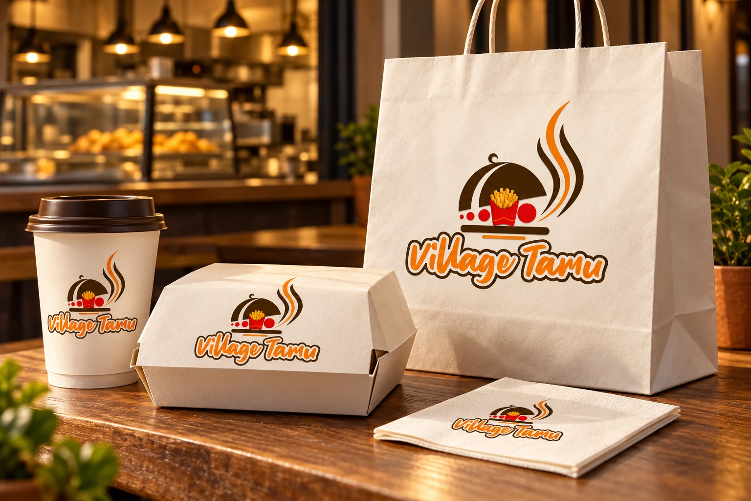 Village Tamu takeaway packaging