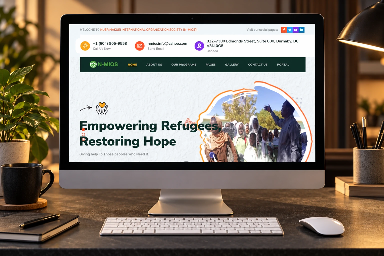 Nuer Makuei International Organization Society website project by Mocky Digital