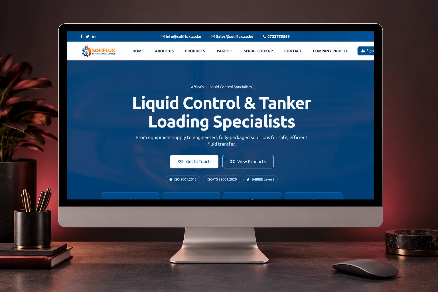 Soliflux website project by Mocky Digital