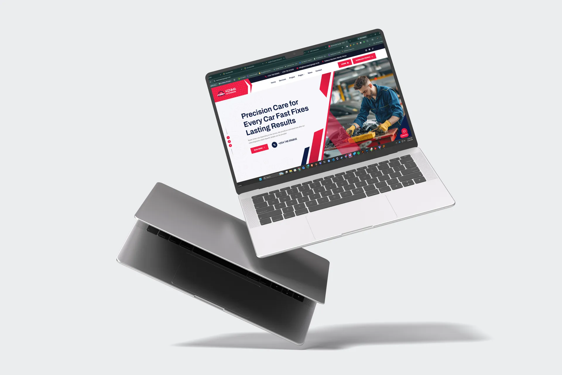 Kenma Auto Garage website project by Mocky Digital