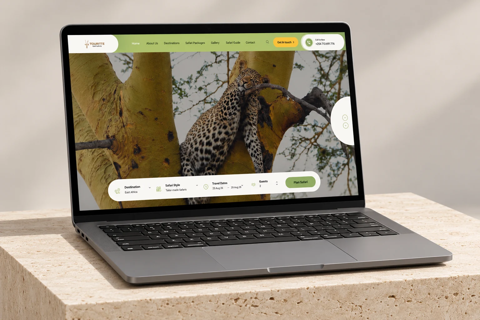 Tourite Safaris website project by Mocky Digital