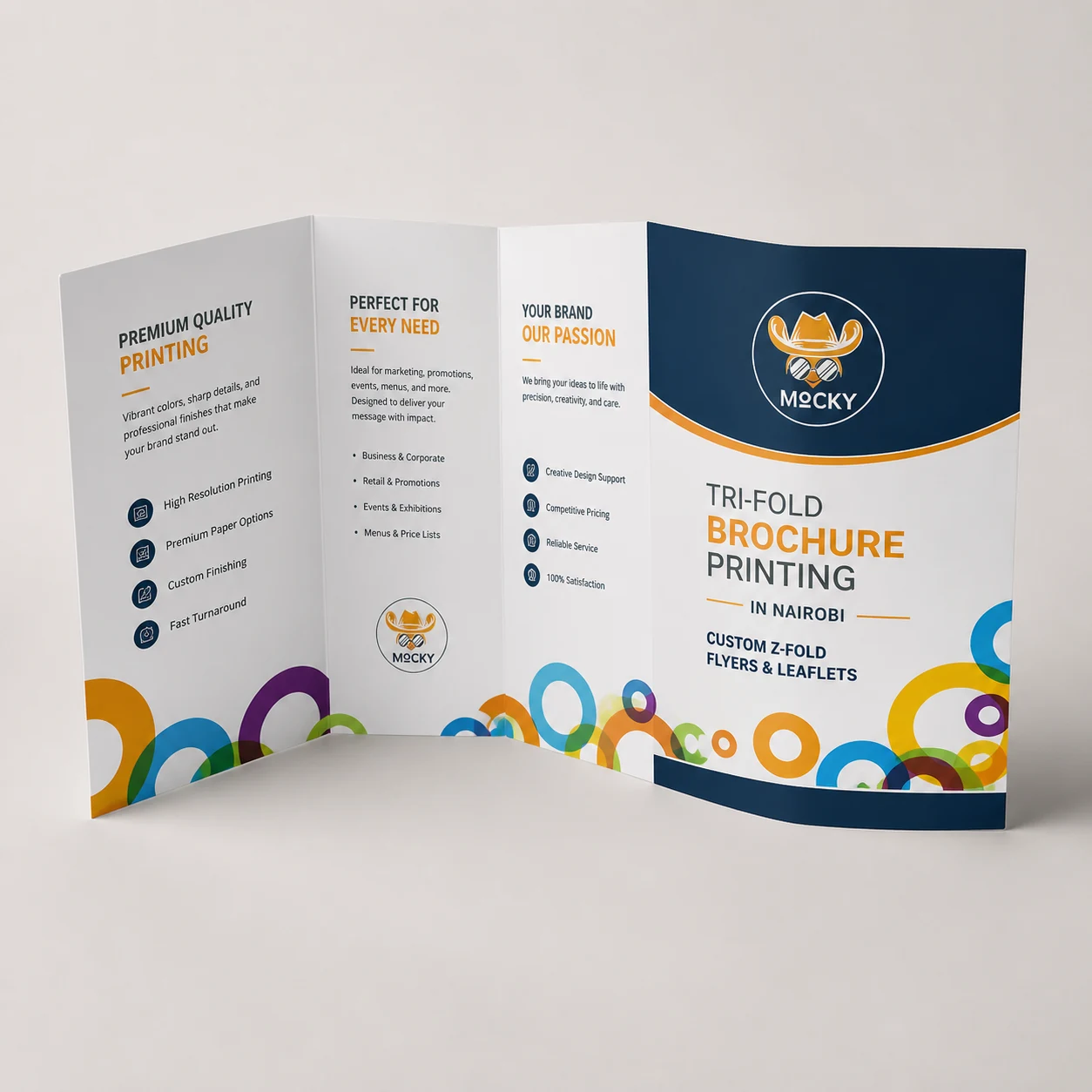 Tri-Fold Brochure Printing in Nairobi | Custom Z-Fold Flyers & Leaflets